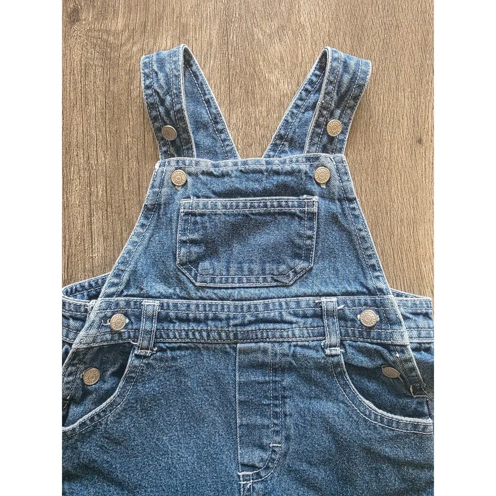 Vintage Sesame Street Baby Denim Overalls Medium Wash Big Bird 3-6 Months